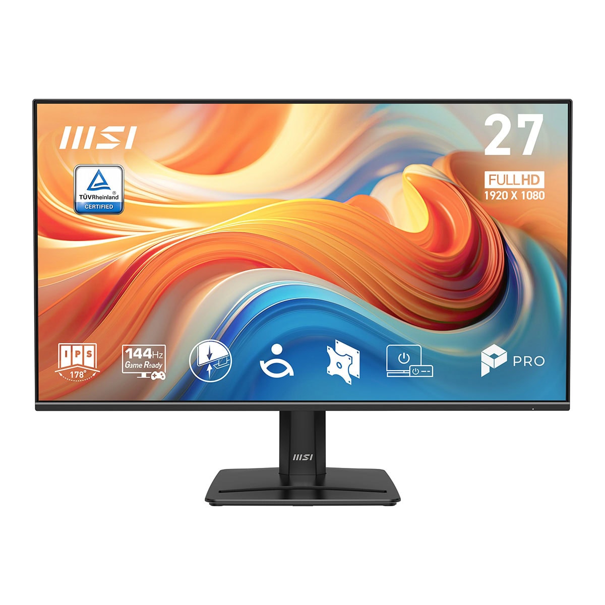 MSI PRO MP271 E14A 27 inç 144Hz Full HD IPS monitör, Adaptive Sync ve FreeSync teknolojileri ile yüksek performans sağlar.