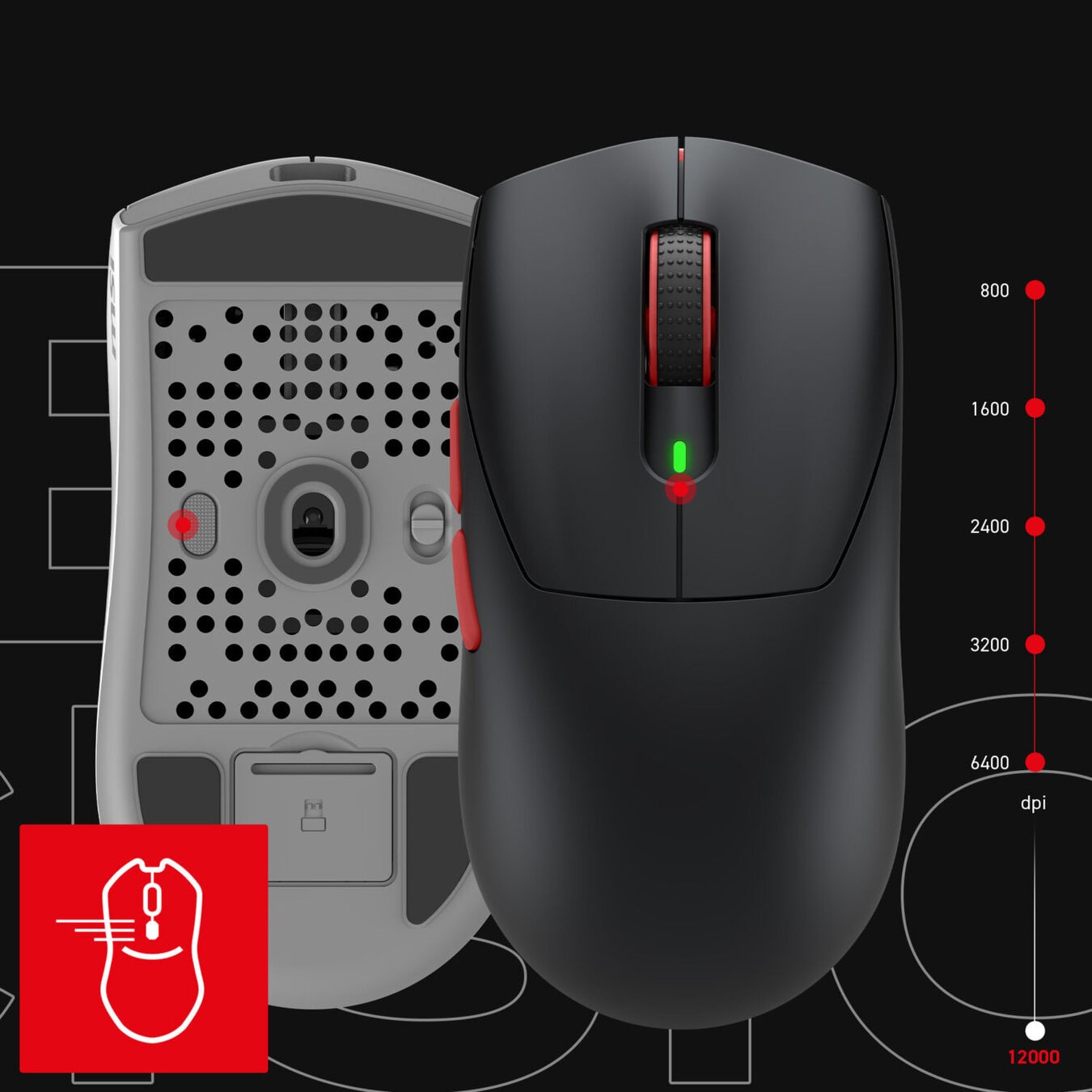 MSI FORGE GM340 WIRELESS Navy DPI durum göstergesi