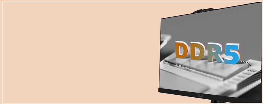 Yüksek performanslı DDR5 RAM bellek modülü, bilgisayar anakartında takılı halde gösteriliyor.