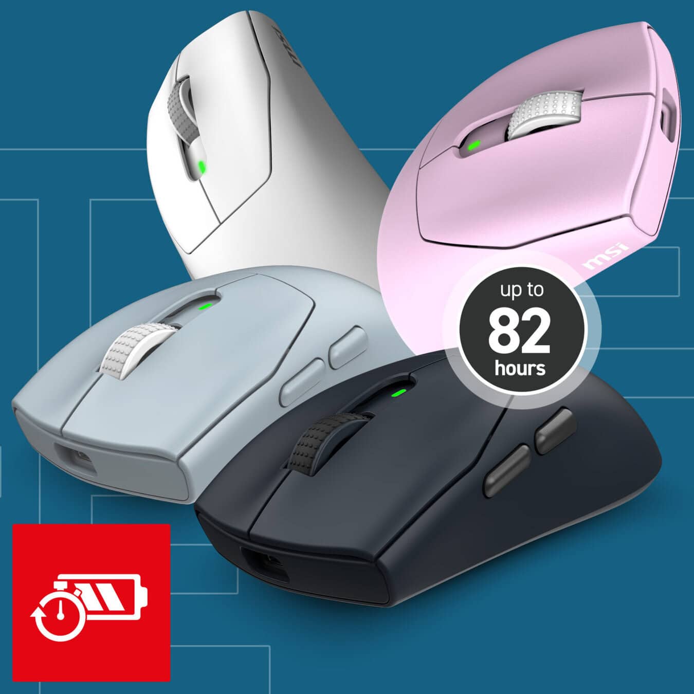 MSI FORGE GM340 WIRELESS White batarya kapasitesi
