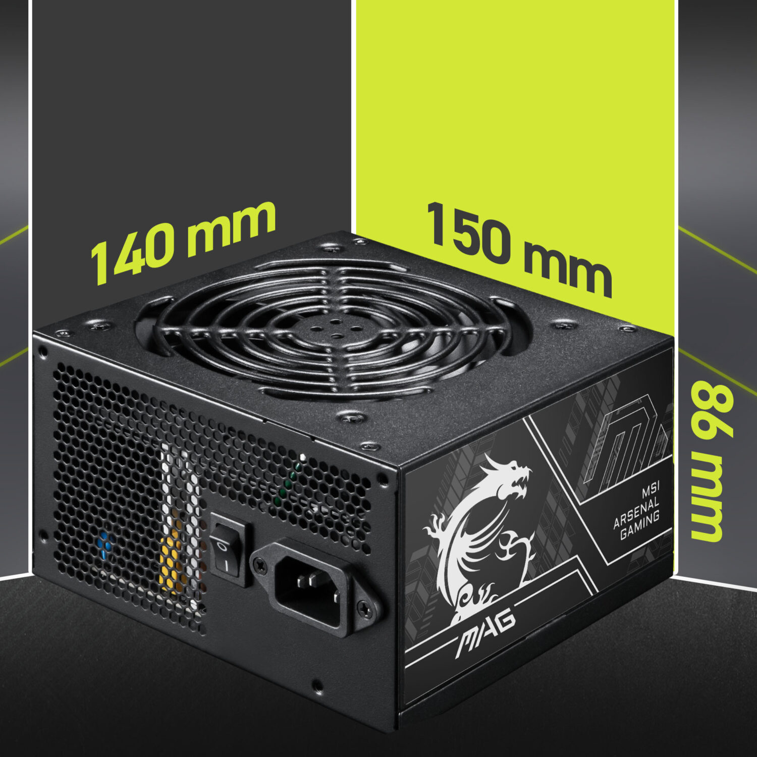 MSI MAG A750BN PCIE5 II kompakt boyut