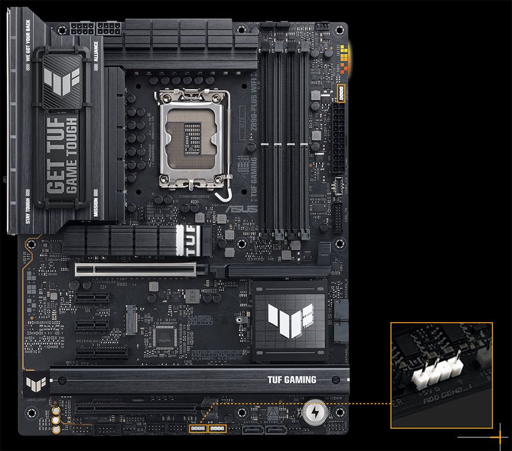 TUF Gaming Z890-Plus WiFi asus-tuf-gaming-z890-plus-wifi-9066mhz-oc-ddr5-soket-lga1851-m-2-hdmi-dp-atx-anakart