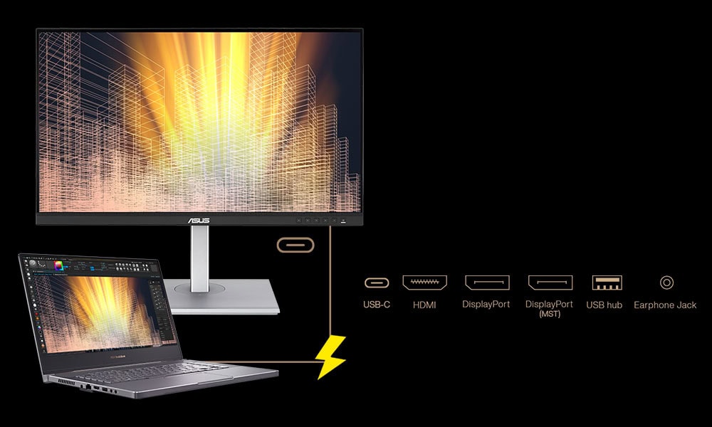 ASUS ProArt PA278CV 27 inç 75Hz 5ms 2K WQHD FreeSync IPS Pivot Monitör h7