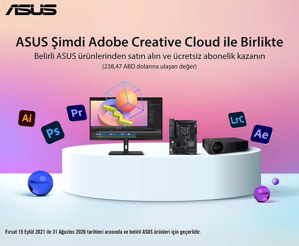 ASUS ŞİMDİ ADOBE CREATIVE CLOUD İLE BİRLİKTE ASUS VA249QG Monitör H12