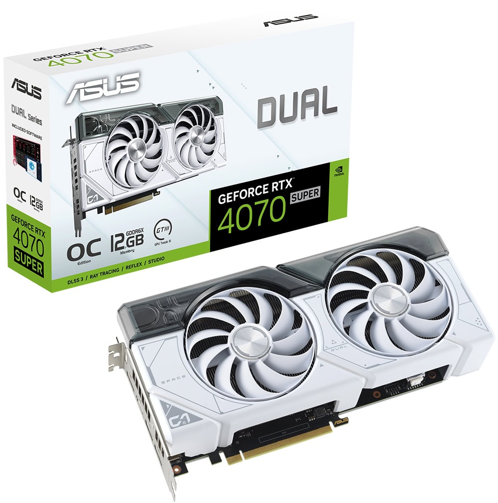 ASUS Dual GeForce RTX 4070 SUPER OC 12GB Beyaz Ekran Kartı yh4