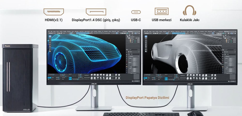 PA278CGRV ASUS ProArt Display PA278CGRV 27 inç 144Hz 5ms 2K QHD Adaptive Sync IPS Pivot Monitör h23