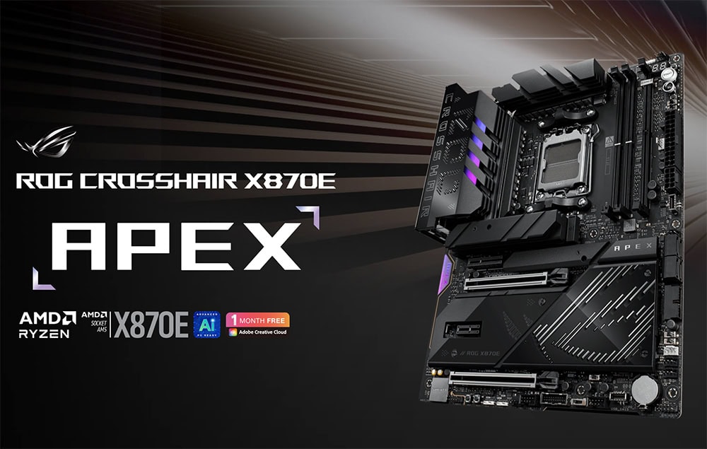 ROG CROSSHAIR X870E APEX asus-rog-crosshair-x870e-apex-9600mhz-oc-ddr5-soket-am5-m-2-type-c-atx-anakart