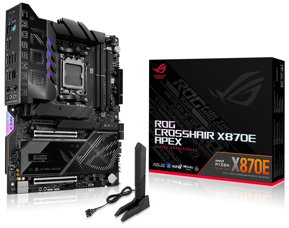 ROG CROSSHAIR X870E APEX asus-rog-crosshair-x870e-apex-9600mhz-oc-ddr5-soket-am5-m-2-type-c-atx-anakart