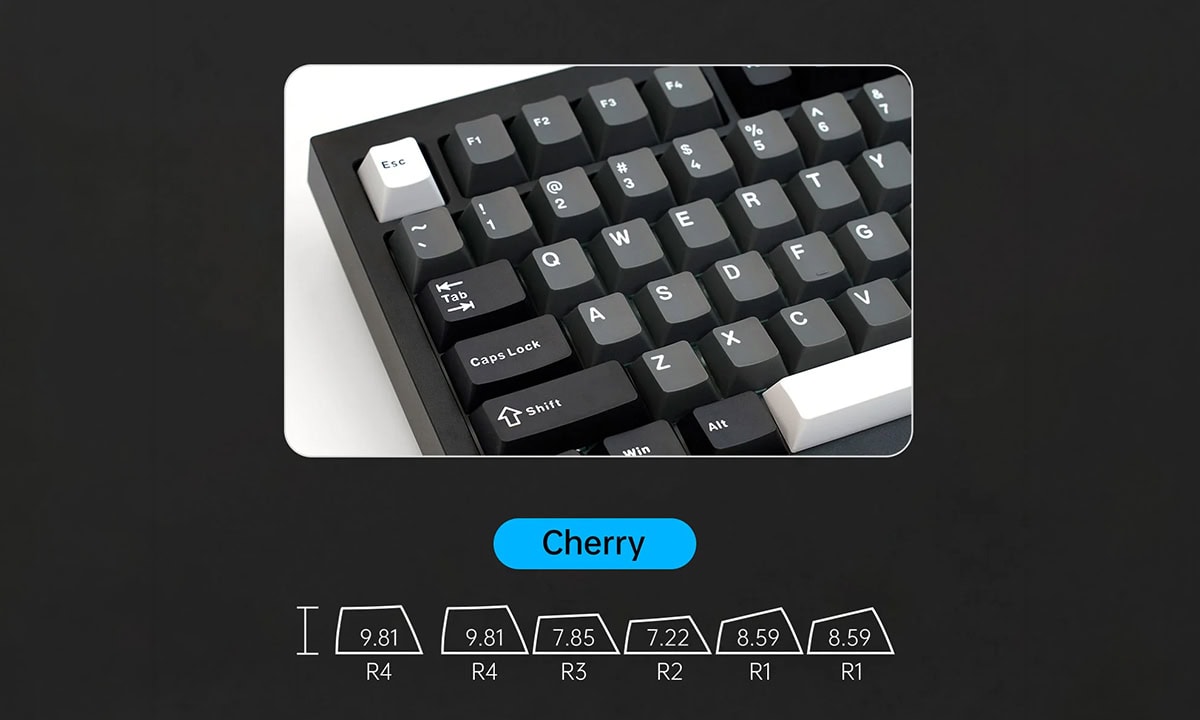 Cherry Profilli Çift Katmanlı PBT Tuş Kapakları