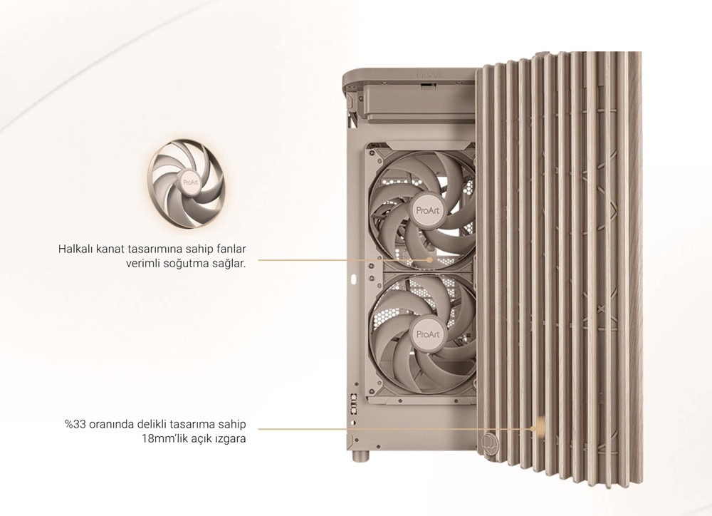 ProArt PA401 Wood Edition Beige - Mesh Panel asus-proart-pa401-wood-edition-beige-mesh-panel-gaming-kasa