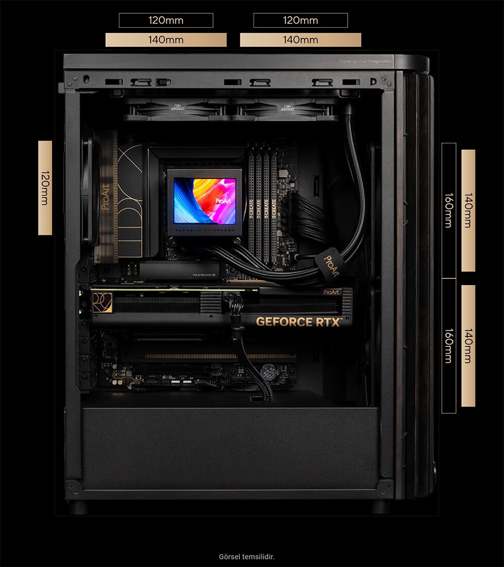 ProArt PA401 Wood Edition - Tempered Glass Panel asus-proart-pa401-wood-edition-temperli-cam-siyah-usb-3-2-mid-tower-atx-gaming-kasa
