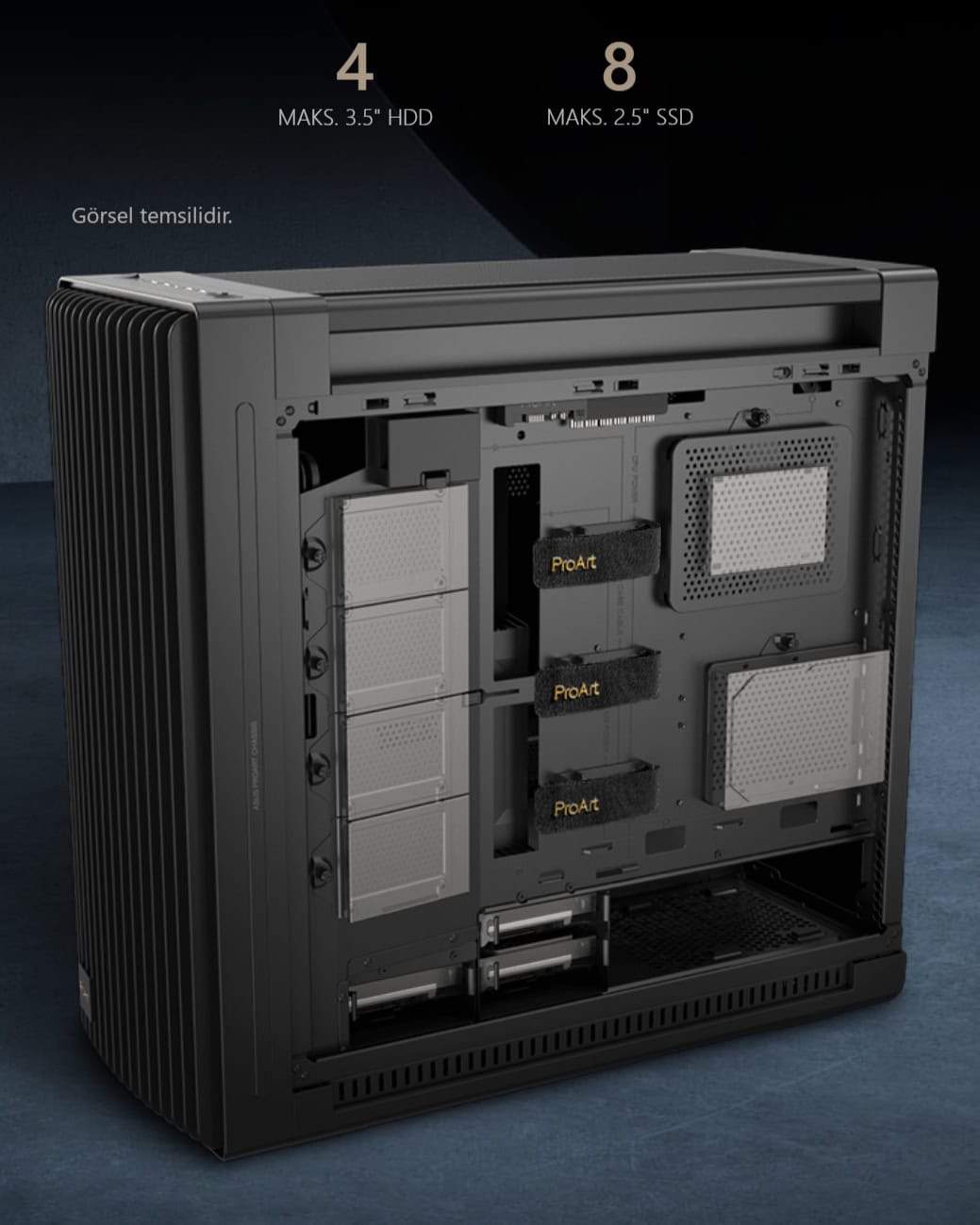 ProArt PA602 Wood Edition - Metal Panel asus-proart-pa602-wood-edition-metal-panel-usb-3-2-mid-tower-e-atx-siyah-kasa