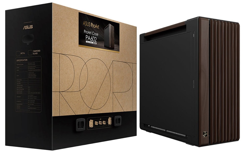 ProArt PA602 Wood Edition Modern Black - Metal Panel asus-proart-pa602-wood-edition-metal-panel-usb-3-2-mid-tower-kasa