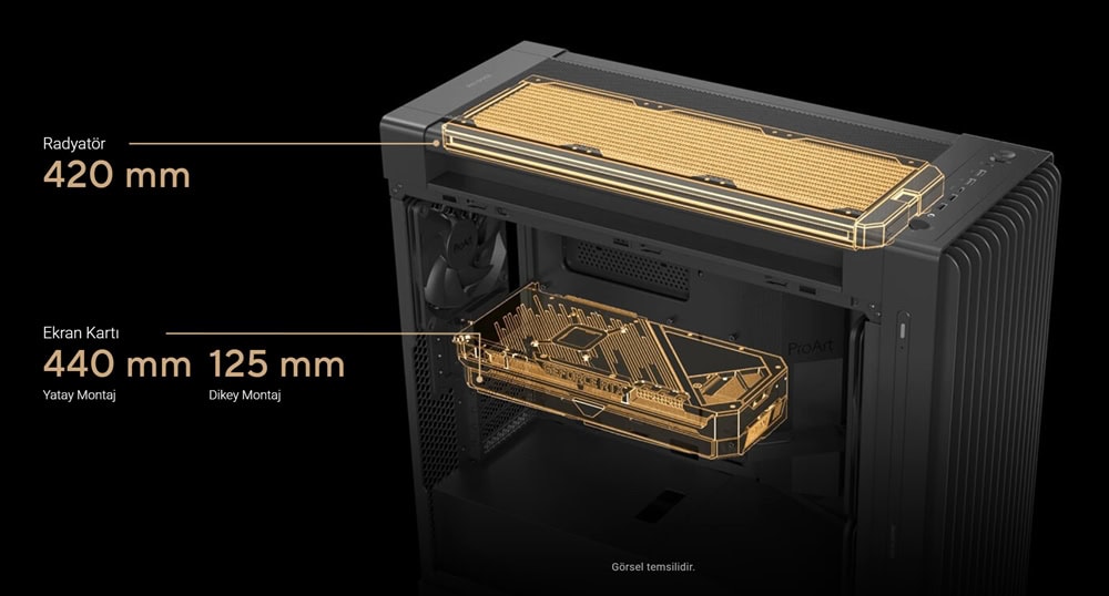 ProArt PA602 Wood Edition Modern Black - Tempered Glass Panel asus-proart-pa602-wood-edition-temperli-cam-usb-3-2-mid-tower-e-atx-kasa